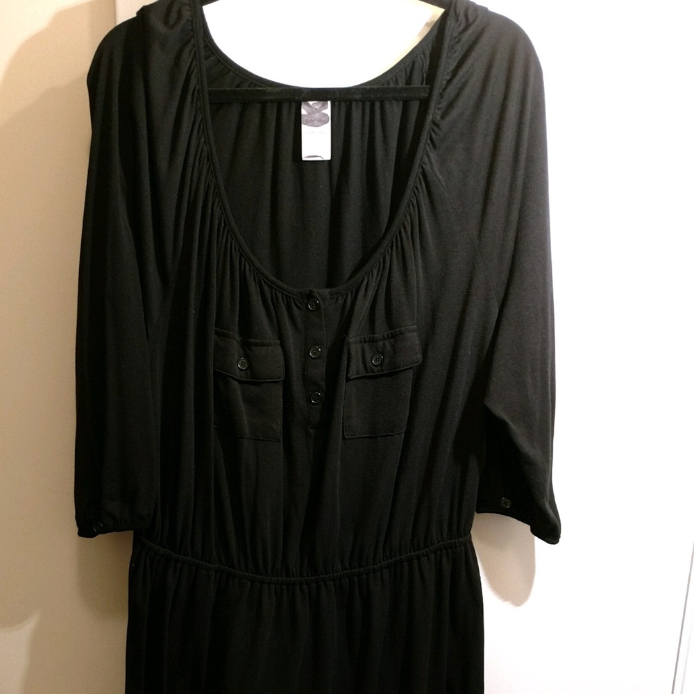 3X {Size 22-24} Faded Glory casual black dress